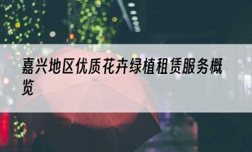 嘉兴地区优质花卉绿植租赁服务概览