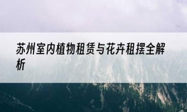 苏州室内植物租赁与花卉租摆全解析