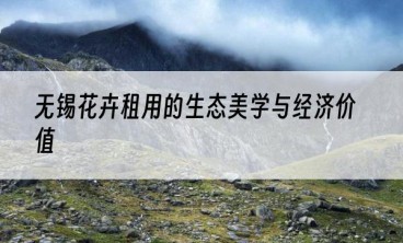 无锡花卉租用的生态美学与经济价值