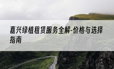 嘉兴绿植租赁服务全解-价格与选择指南