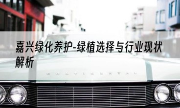 嘉兴绿化养护-绿植选择与行业现状解析