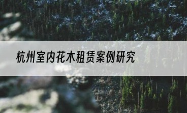 杭州室内花木租赁案例研究