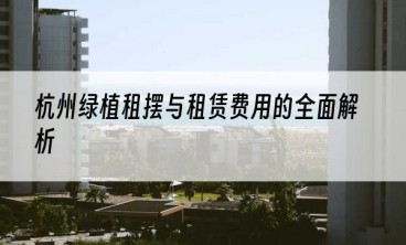 杭州绿植租摆与租赁费用的全面解析