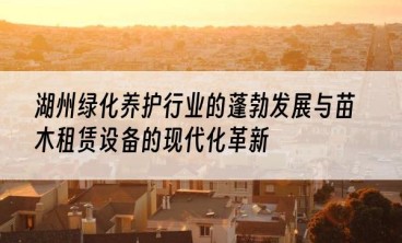 湖州绿化养护行业的蓬勃发展与苗木租赁设备的现代化革新