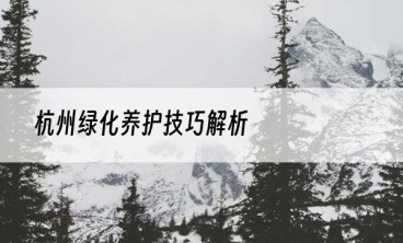 杭州绿化养护技巧解析