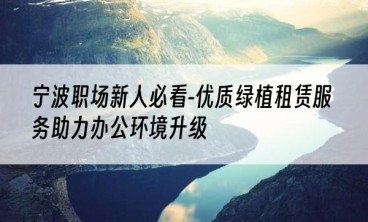 宁波职场新人必看-优质绿植租赁服务助力办公环境升级