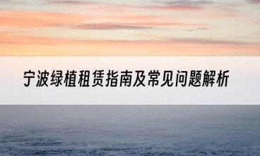宁波绿植租赁指南及常见问题解析