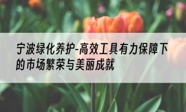 宁波绿化养护-高效工具有力保障下的市场繁荣与美丽成就