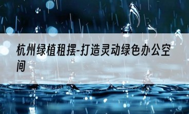 杭州绿植租摆-打造灵动绿色办公空间