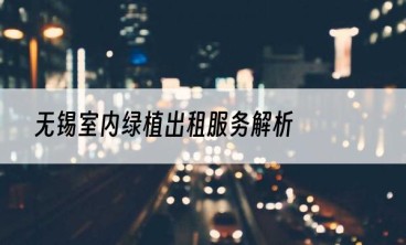 无锡室内绿植出租服务解析