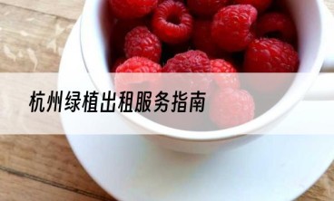 杭州绿植出租服务指南