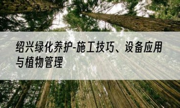 绍兴绿化养护-施工技巧、设备应用与植物管理
