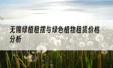 无锡绿植租摆与绿色植物租赁价格分析