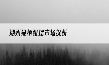 湖州绿植租摆市场探析
