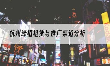 杭州绿植租赁与推广渠道分析