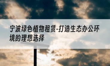 宁波绿色植物租赁-打造生态办公环境的理想选择