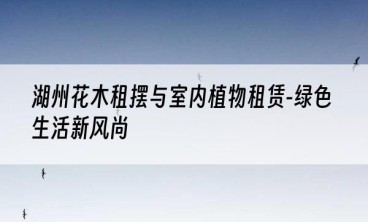 湖州花木租摆与室内植物租赁-绿色生活新风尚