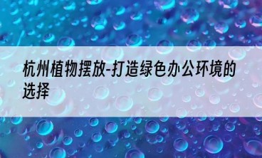 杭州植物摆放-打造绿色办公环境的选择