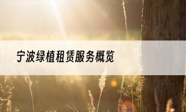 宁波绿植租赁服务概览