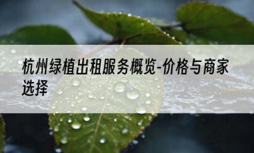 杭州绿植出租服务概览-价格与商家选择