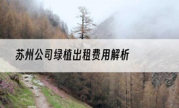苏州公司绿植出租费用解析