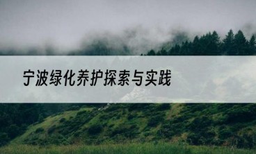 宁波绿化养护探索与实践