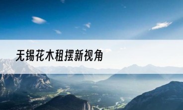 无锡花木租摆新视角