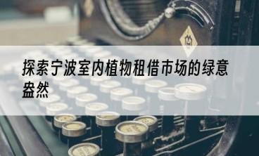探索宁波室内植物租借市场的绿意盎然