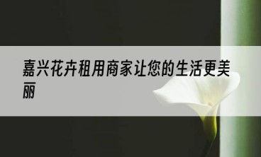 嘉兴花卉租用商家让您的生活更美丽