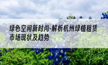 绿色空间新时尚-解析杭州绿植租赁市场现状及趋势