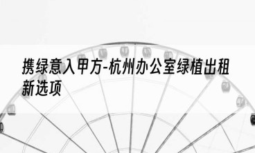 携绿意入甲方-杭州办公室绿植出租新选项
